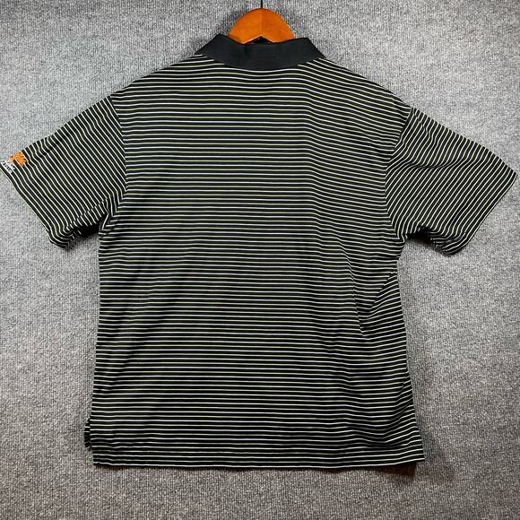 Fairway & Greene Pureformance Polo Shirt Men's Medium Black/Green Striped - Picture 9 of 10